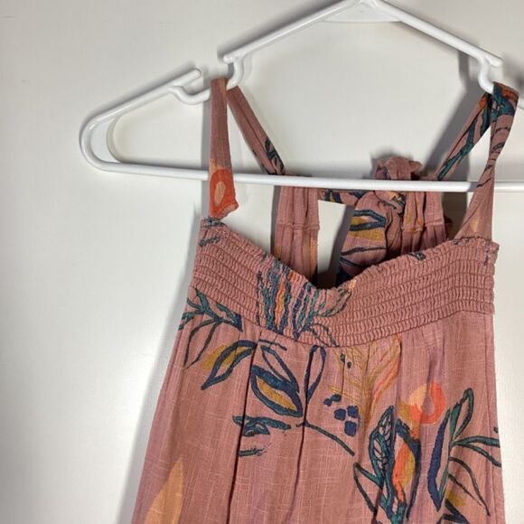 Free People Anita Floral Boho Maxi Dress Mauve Orange - Picture 6 of 16